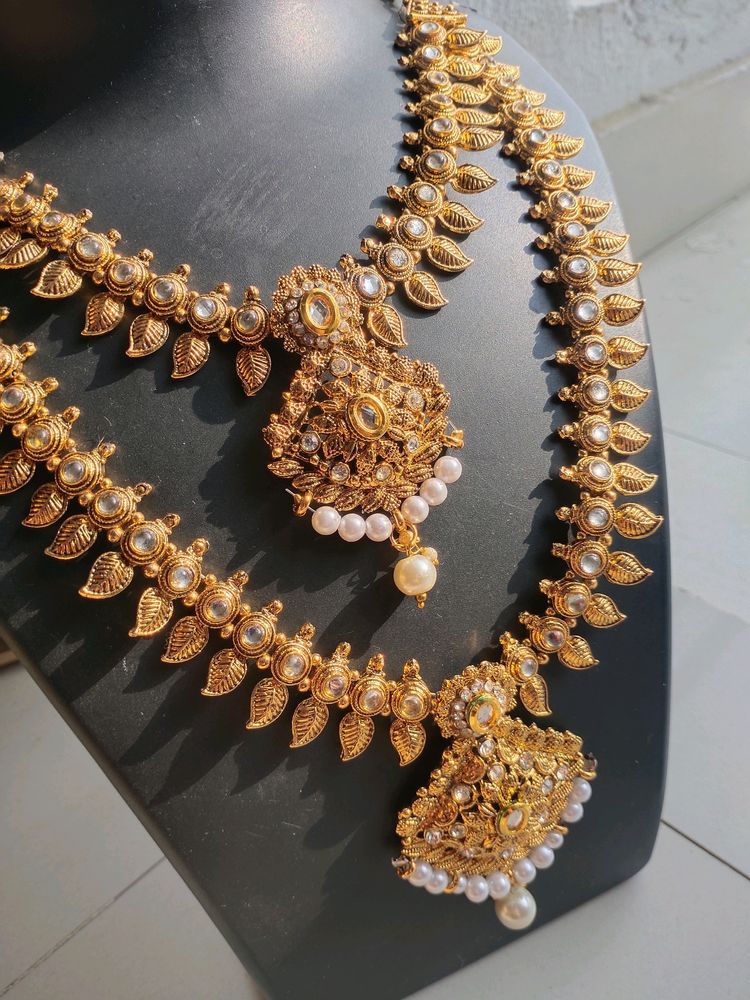 Beautiful Gold Toned Double Layered Necklace