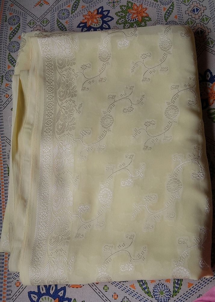 Cream Silk Saree