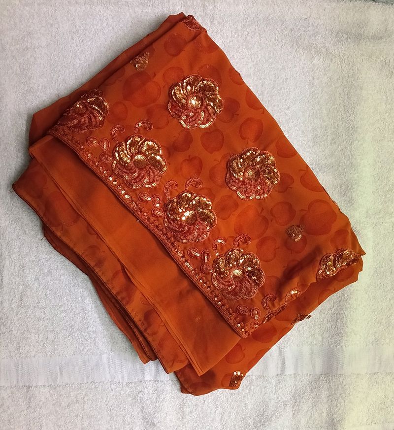 Rusty Orange Saree