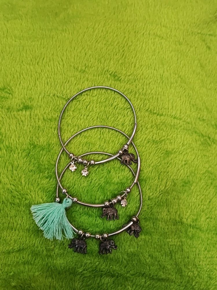 Elephant Bracelet Stack With Tassel