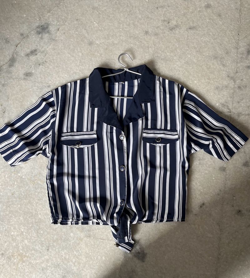 Blue And White Lining Shirt