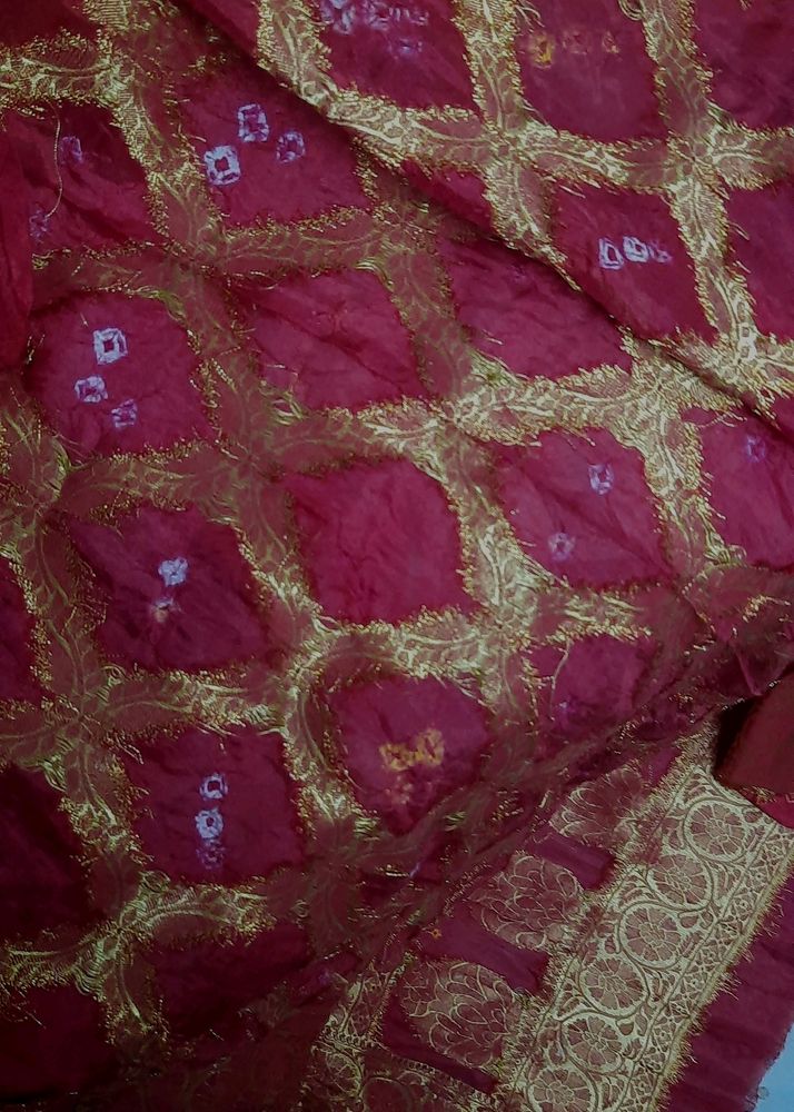 Jaipuri Pure Silk Bandhej Dupatta