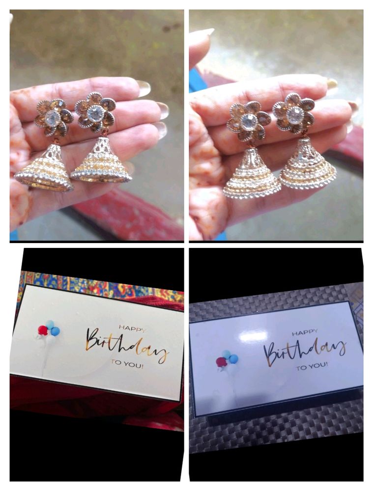 Combo 🤩 🤩 Golden Stone Earings & Bdy Gift Box 🎁