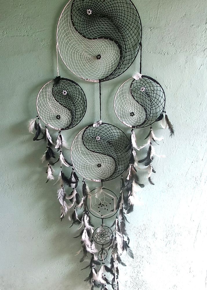 Yin-yang Dreamcatcher In B&W Theme