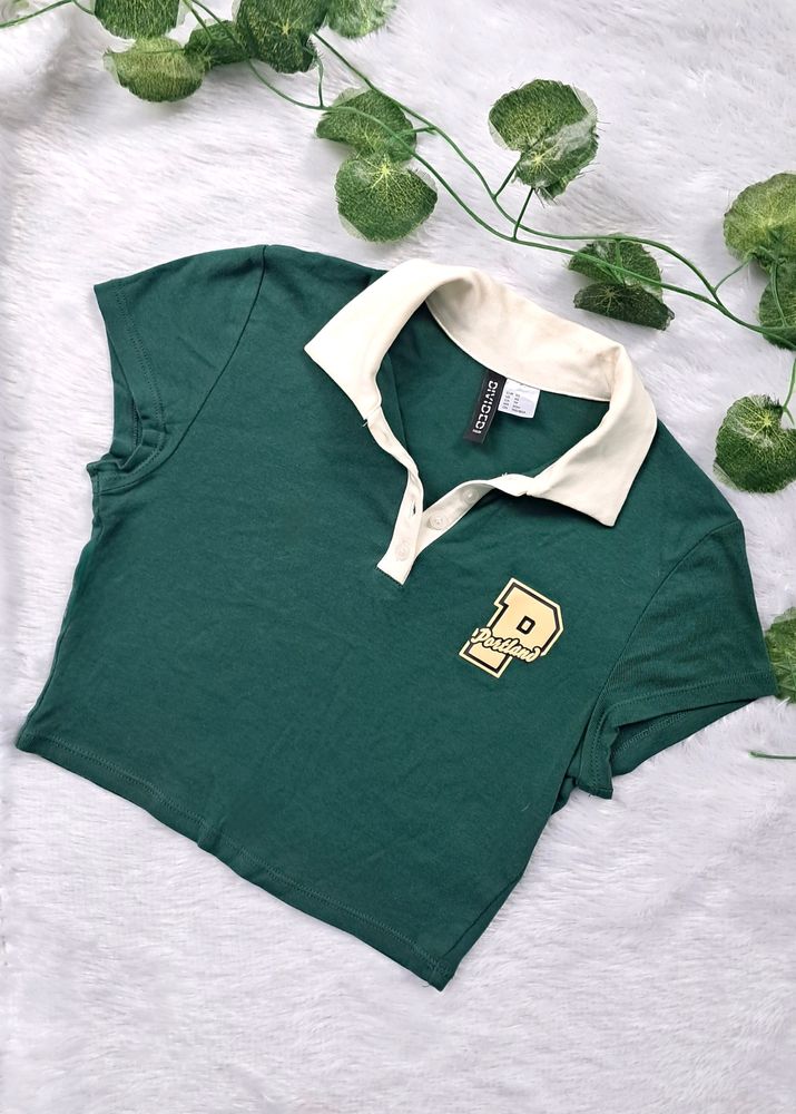 H&M Polo Crop Tee