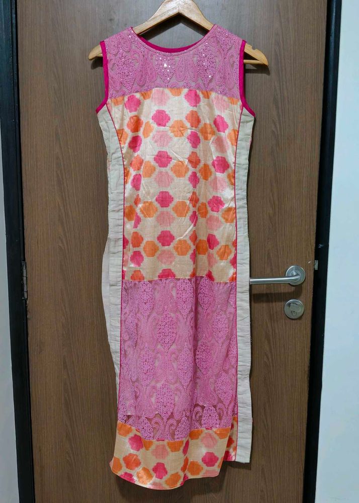 Pink And Beige Kurti