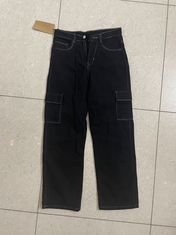 Black Cargo Jeans Size 28