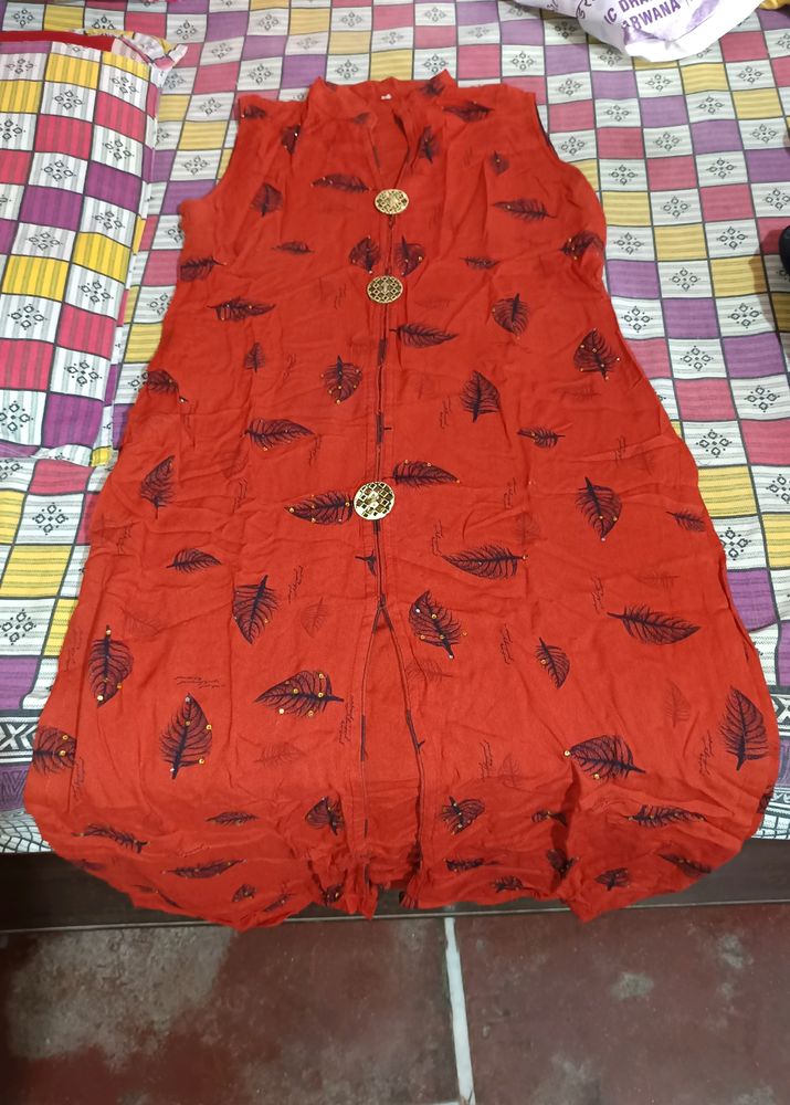 Dark Peach Colour Kurti