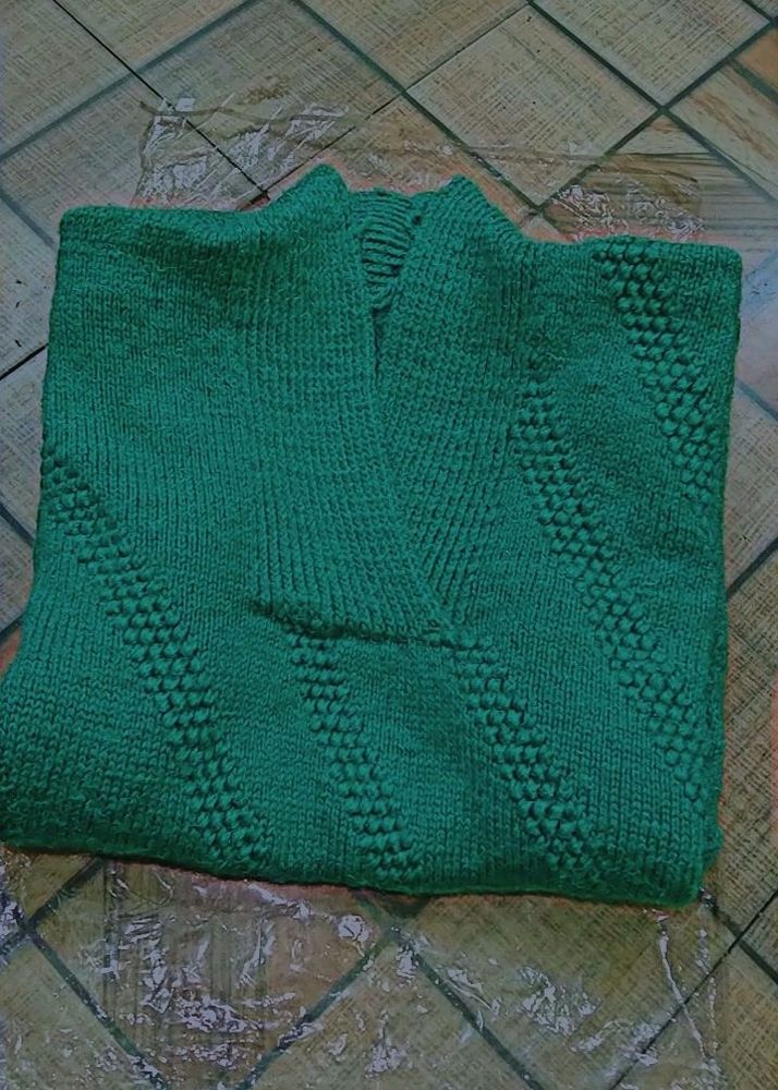 Green Blue Pure Woolen Sweater