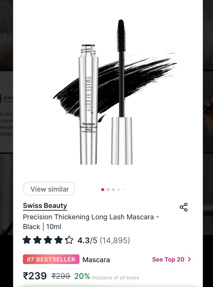 SwissBeauty Precision Thickening Long Lash Mascara