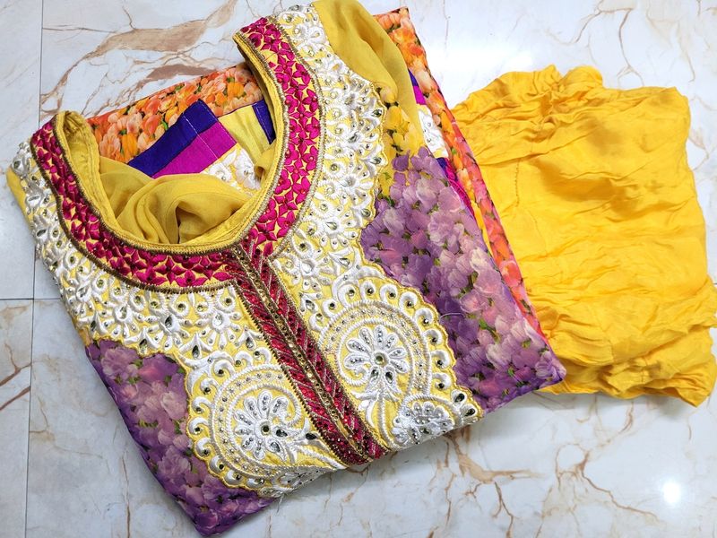 Yellow Embroidery  Beauiful Suit