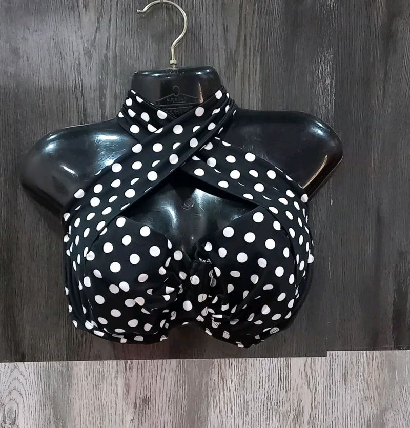 PREMIUM QUALITY Polka Dot Padded Bikini Top