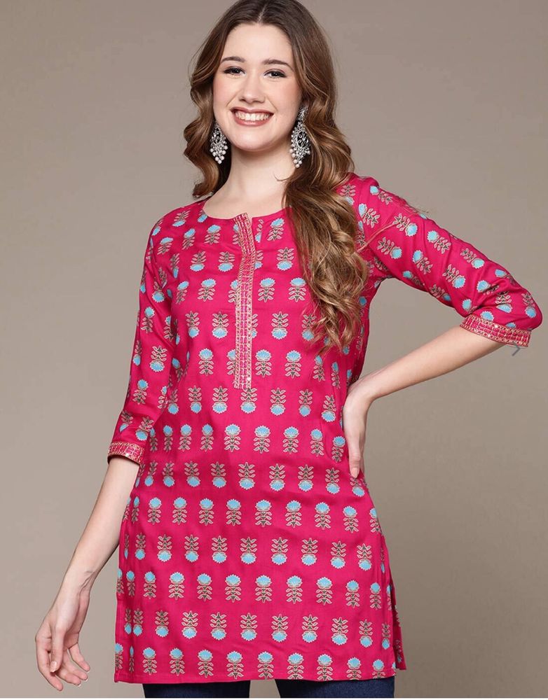 short pink kurti