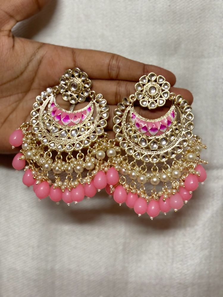 Meenakari with kundan and pearls