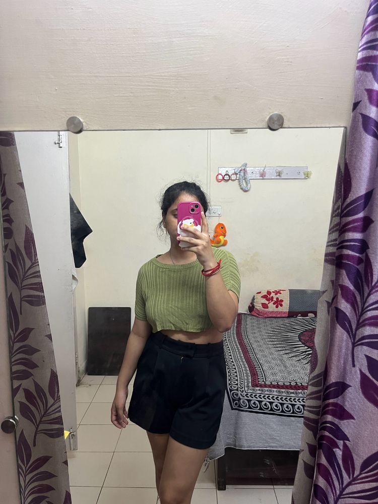 Cute Green Crop Top