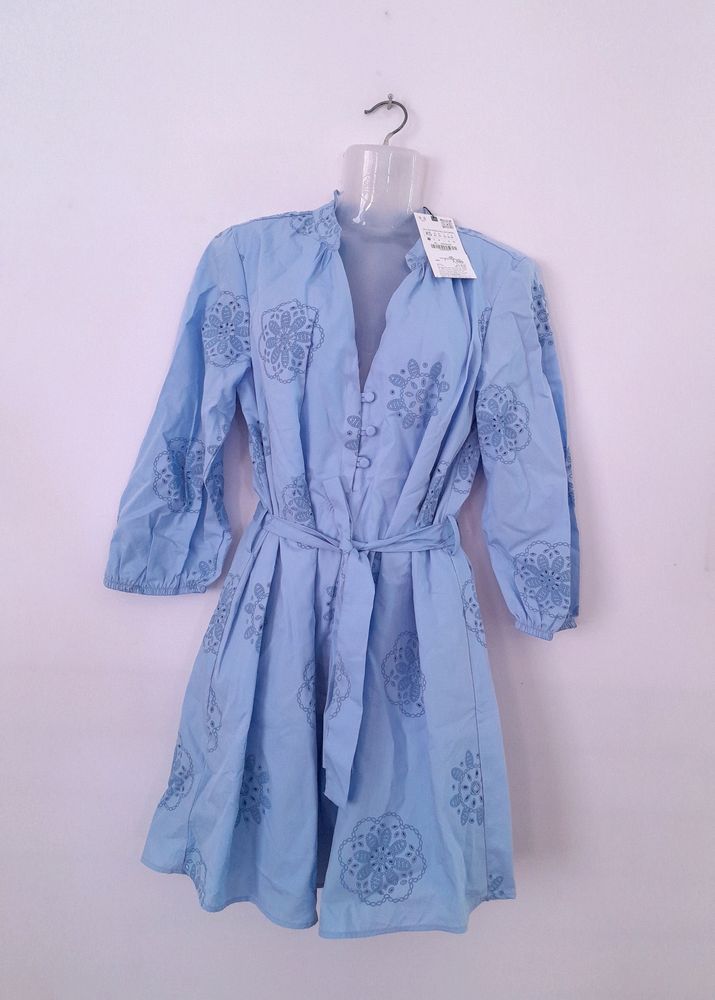 Blue Printed Dress (Women's)