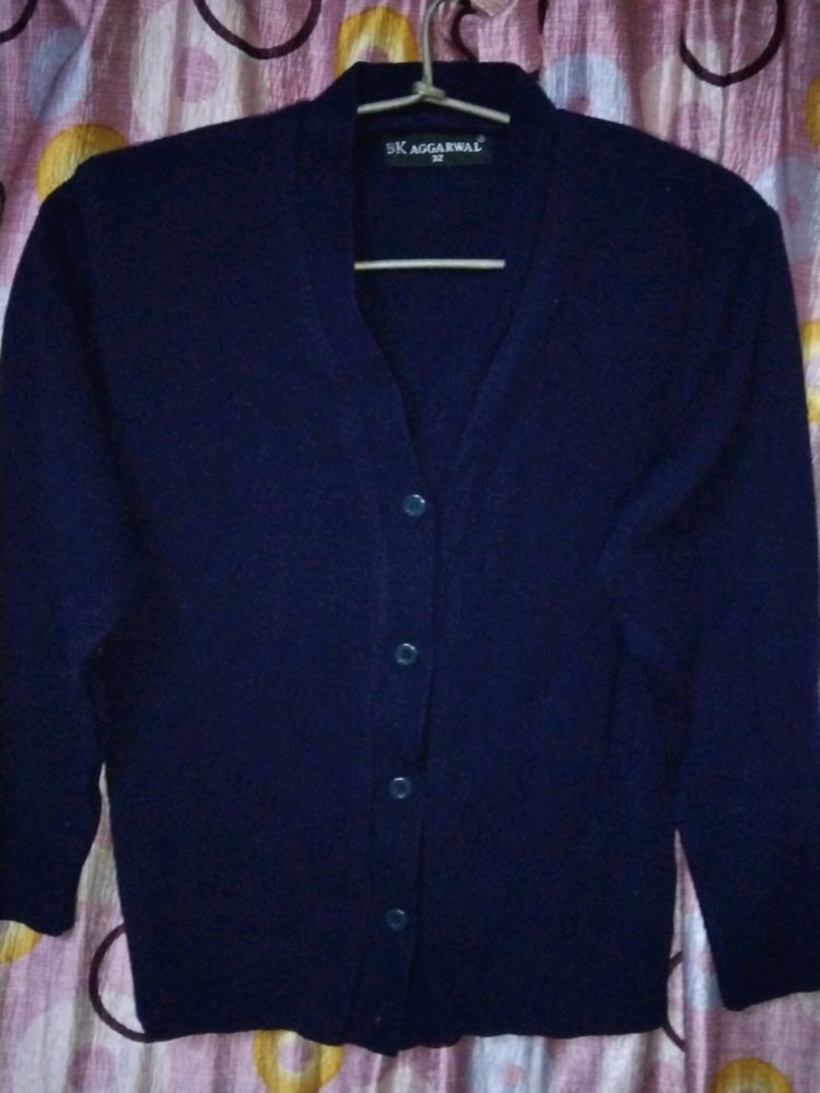 Women School Blue Sweater