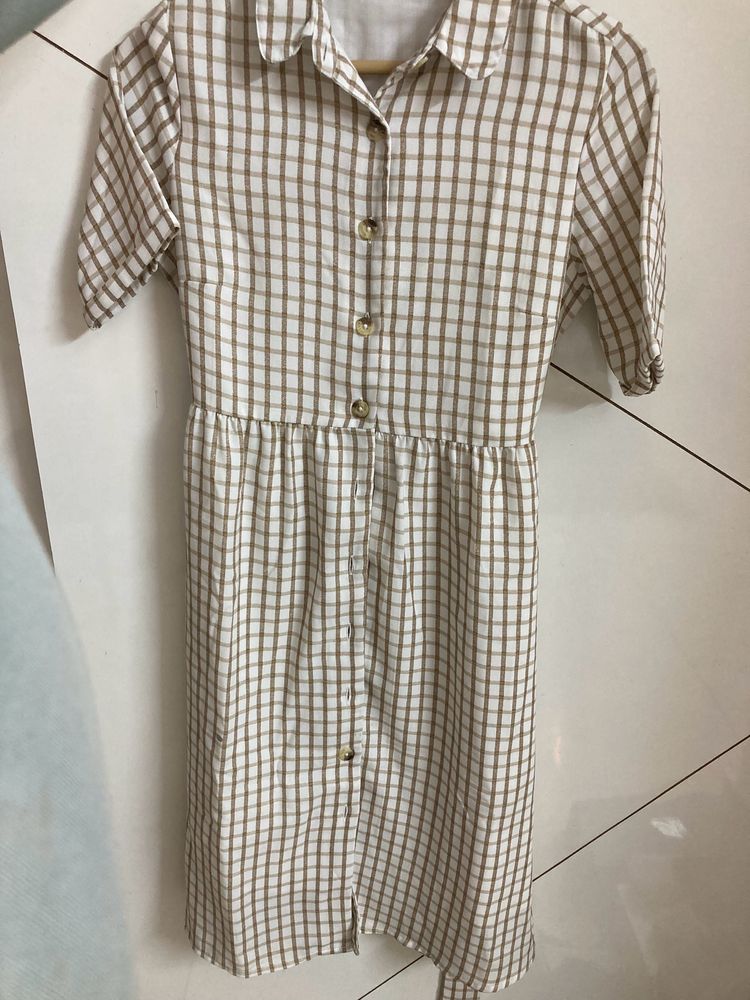 Madame Checked Collar Dress