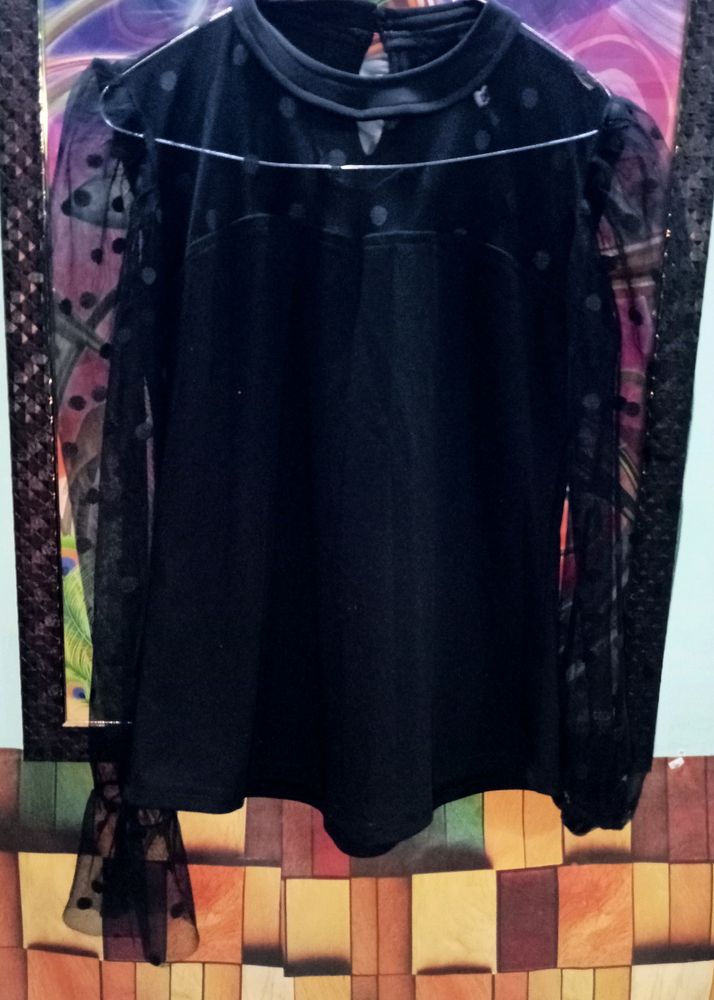 Black Bollywood Top With Full Sleeves