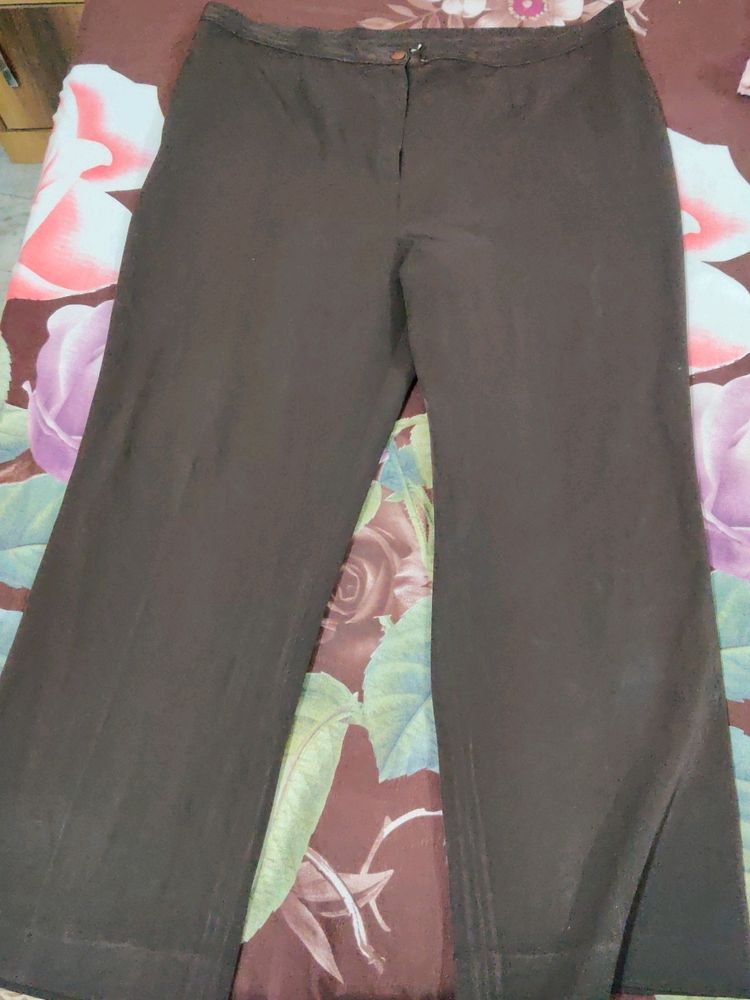 Brown Formal Wide Legged Korean Pants