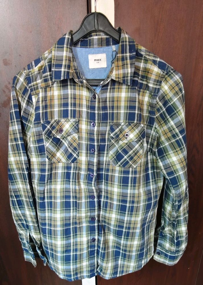 Green Checked Shirt For Women