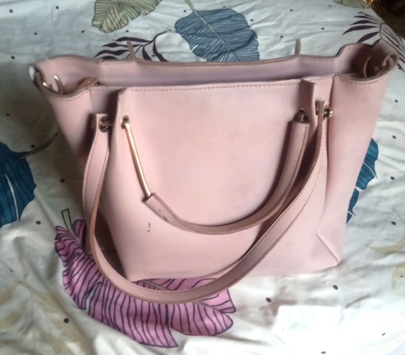 Peach Coloured Women's Handbag.