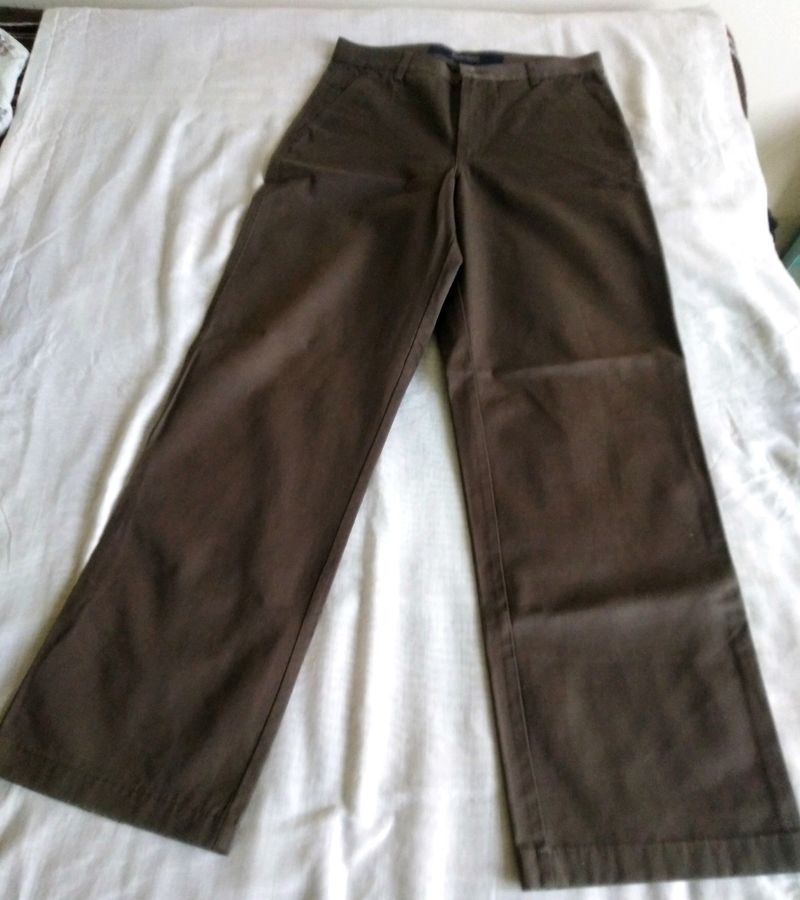 Branded Brown Colour Cotton Trousers