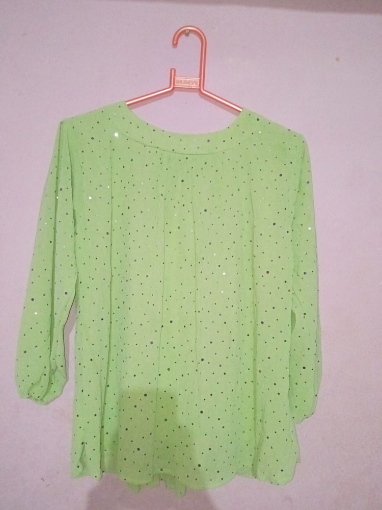 Green Color Simple Top