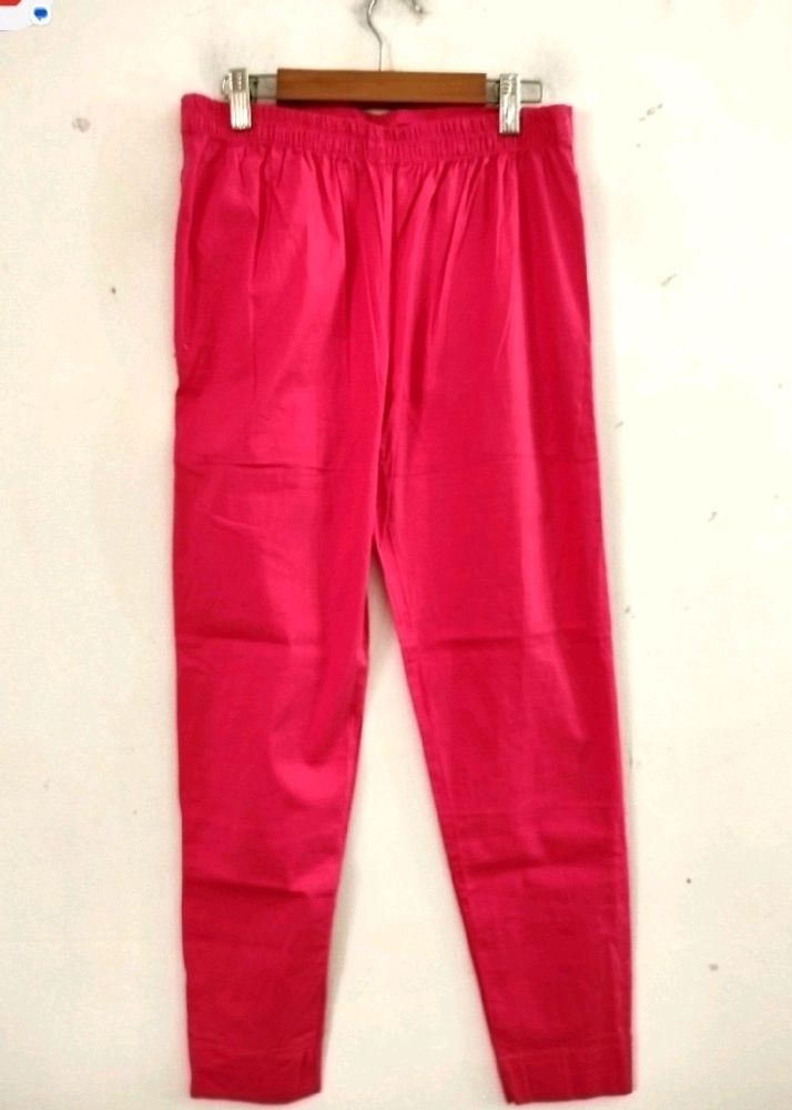 Pinkish Red Straight Fitted Kurti Pants (Women)