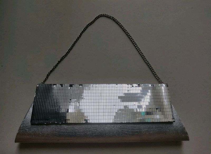 Silver Party Wear Clutch