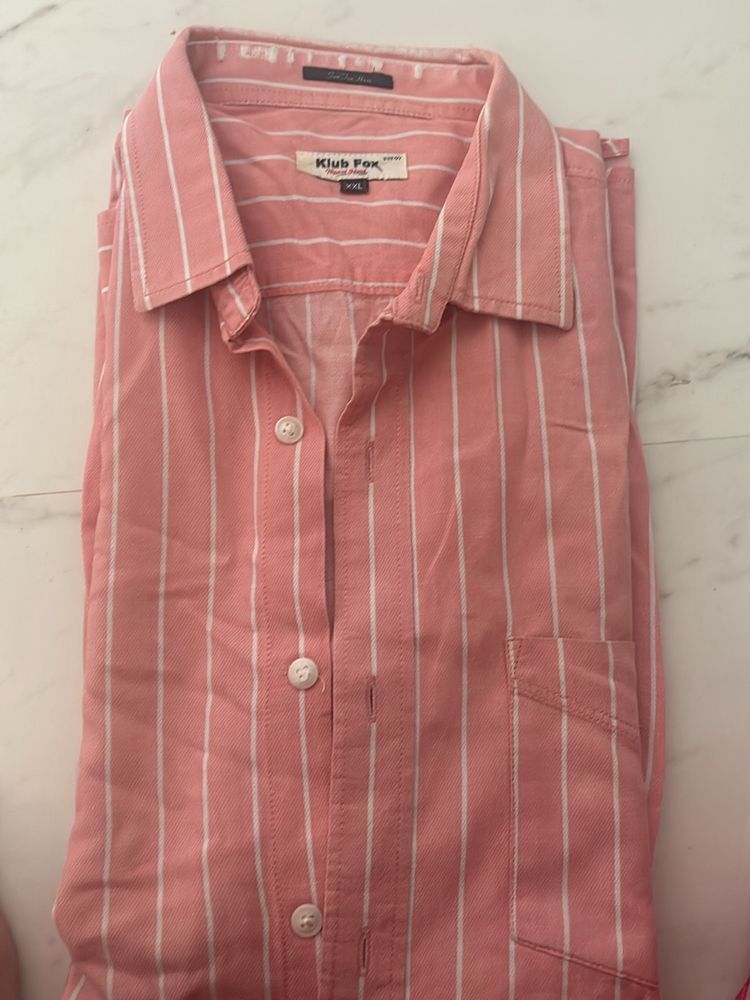 Peach Striped Shirt