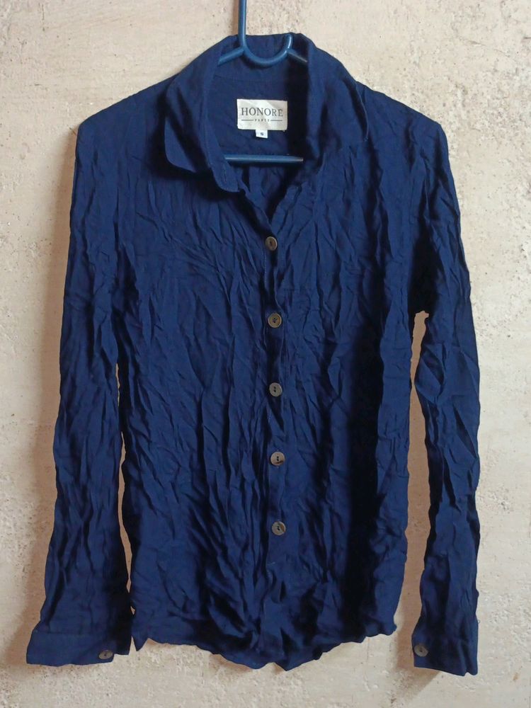 🇫🇷 French Fashion Shirt Top Navy Blue Premium