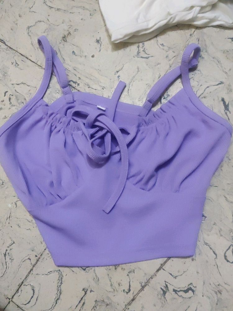 Pretty Lavender Crop Top