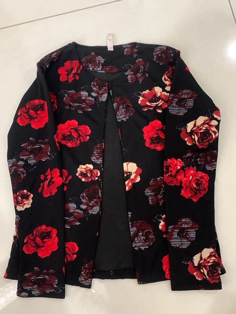 SALE Red Flower Overcoat