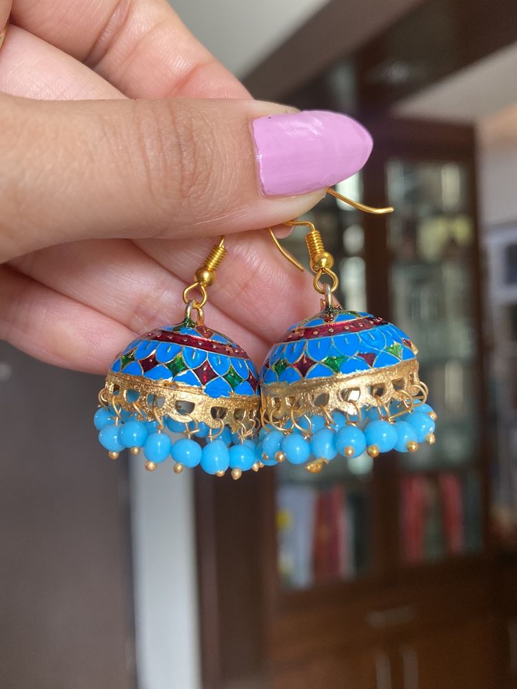 Brand new Meenakari Jhumkis for Ethnic Wear