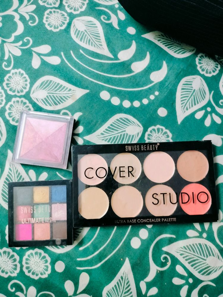 Combo Of 3 Concealer Eyeshadow Blush Pallet