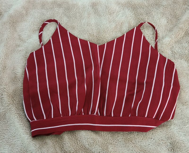 Women's Red Top With Tying Back