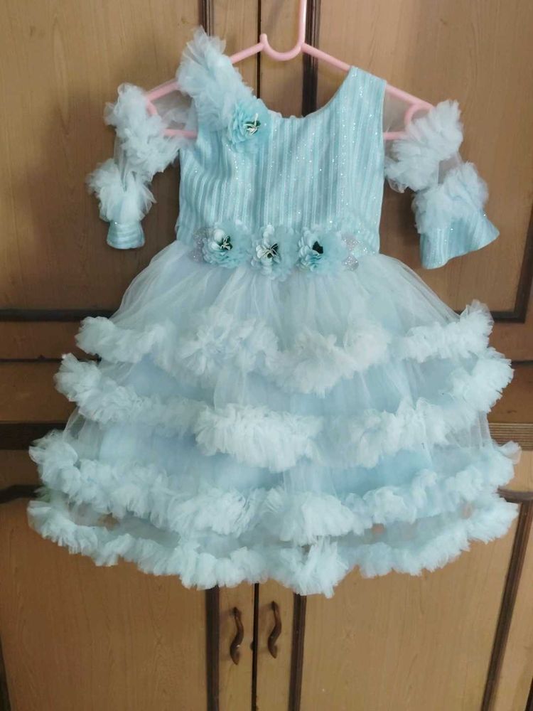 Barbie  Frock For 2-3 Years Old Baby Girl