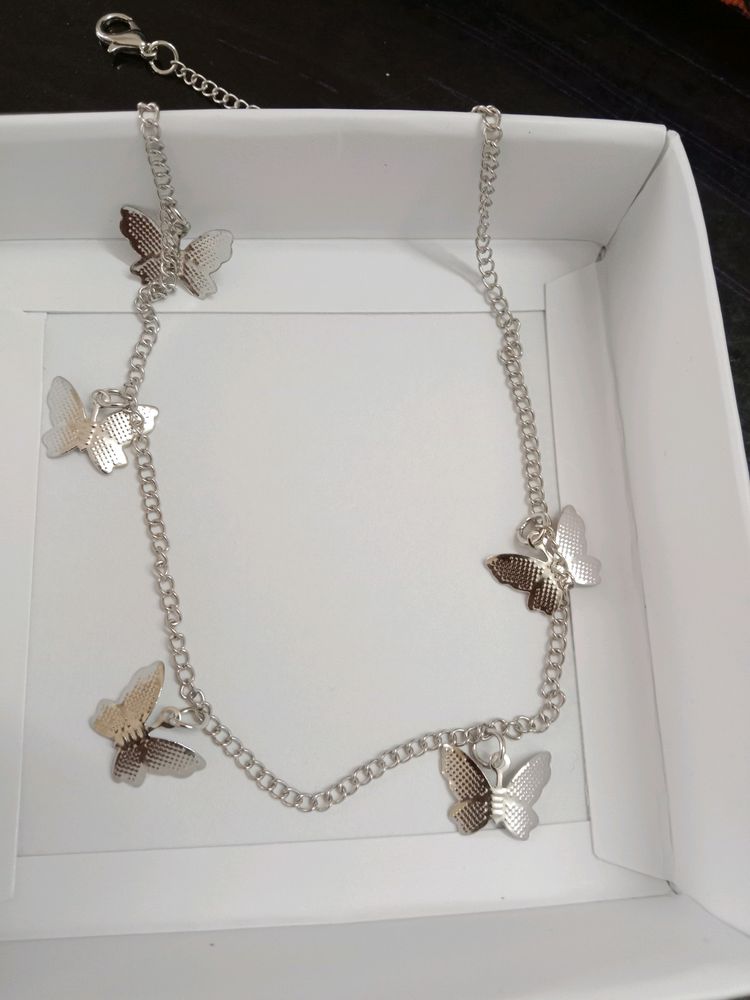 Butterfly Pattern Silver Chain