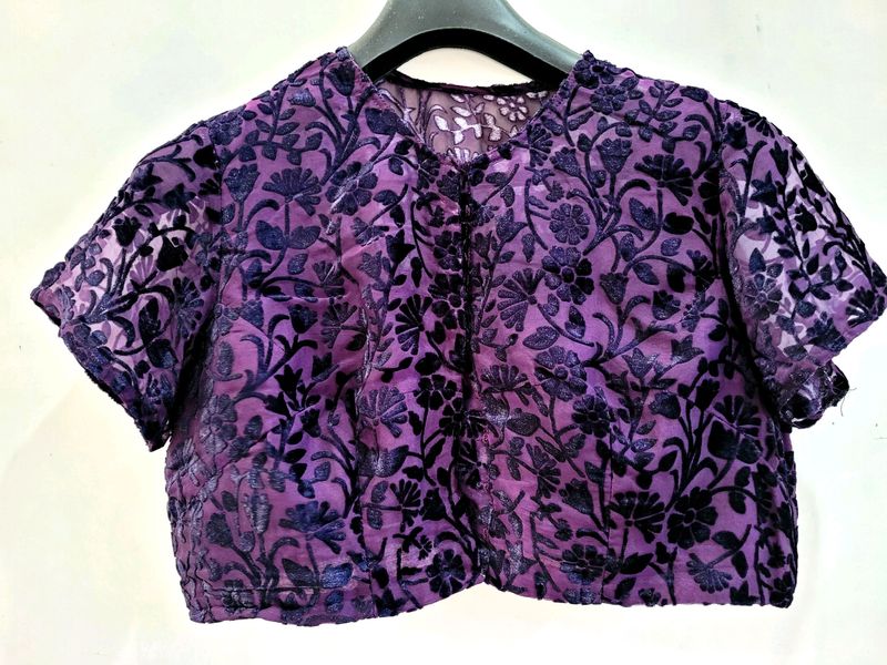 🎉 Price Drop Purple Colur Net Blouse