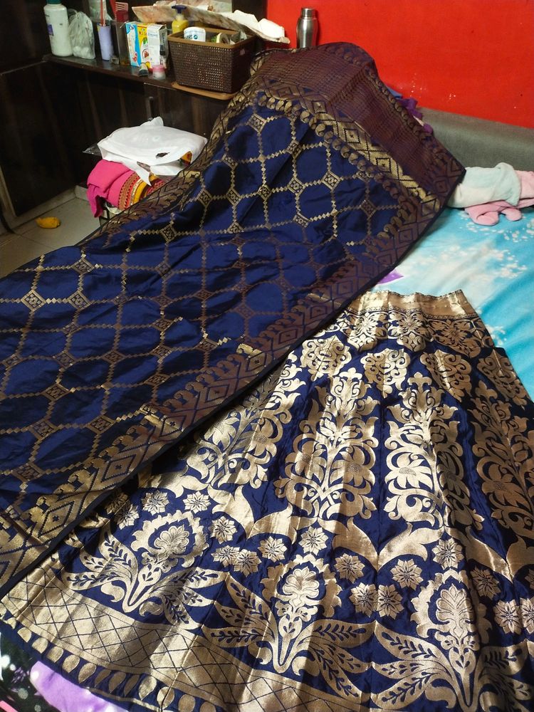 Blue Lahanga Dupatta