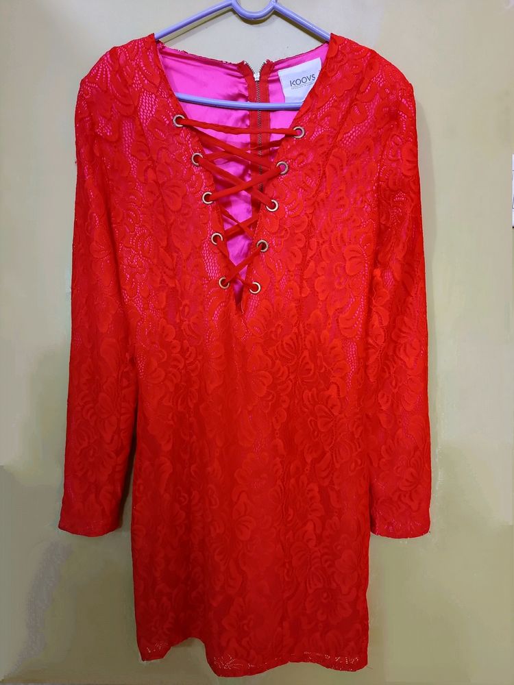 Koovs Red Dress