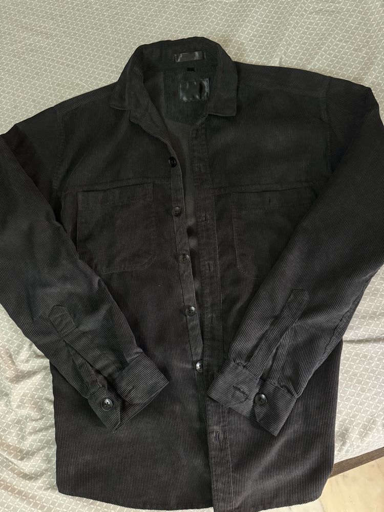 Black Corduroy Old money Shirt