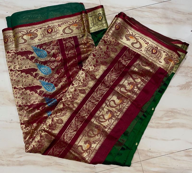 Peshwai Silk Green Saree