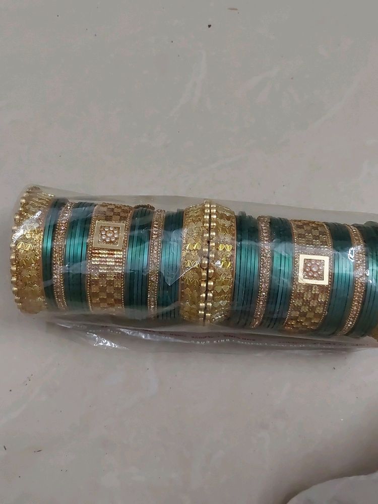 Wedding Bangle Blue And Golden