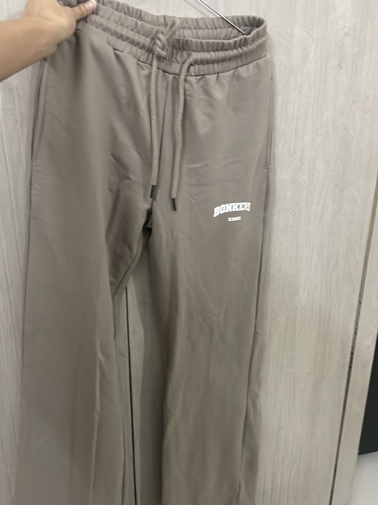 Beige Straight Joggers For Women