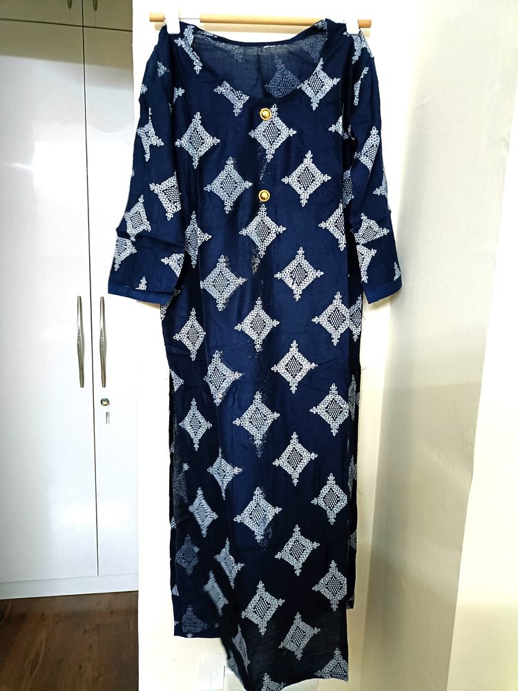 Rayon Stitched Foil Print Kurta