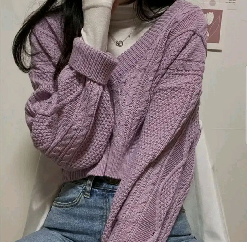 Korean Lavender Pullover ,