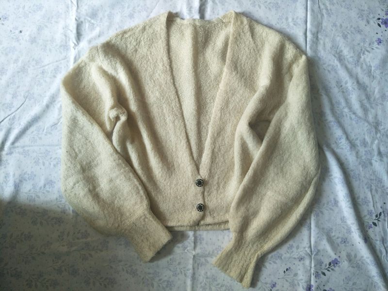 Cream Woolen Cardigan