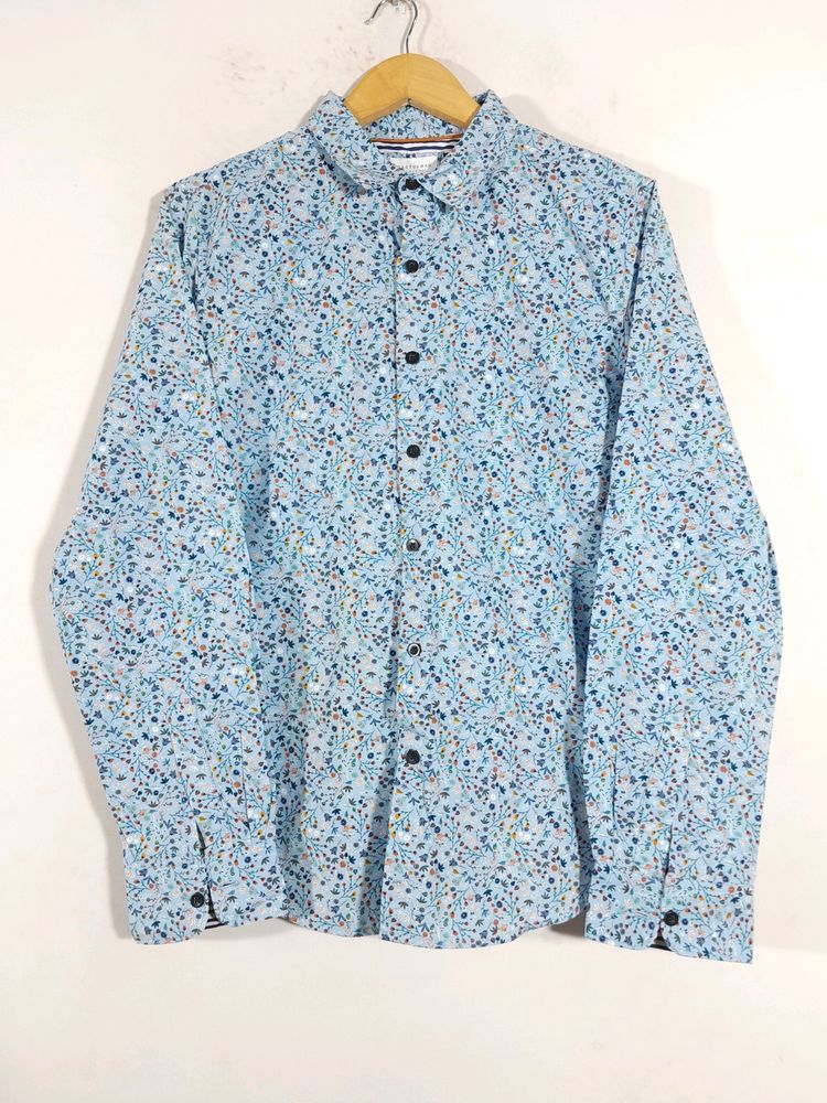 Light Blue Floral Printed Shirt (Men's)